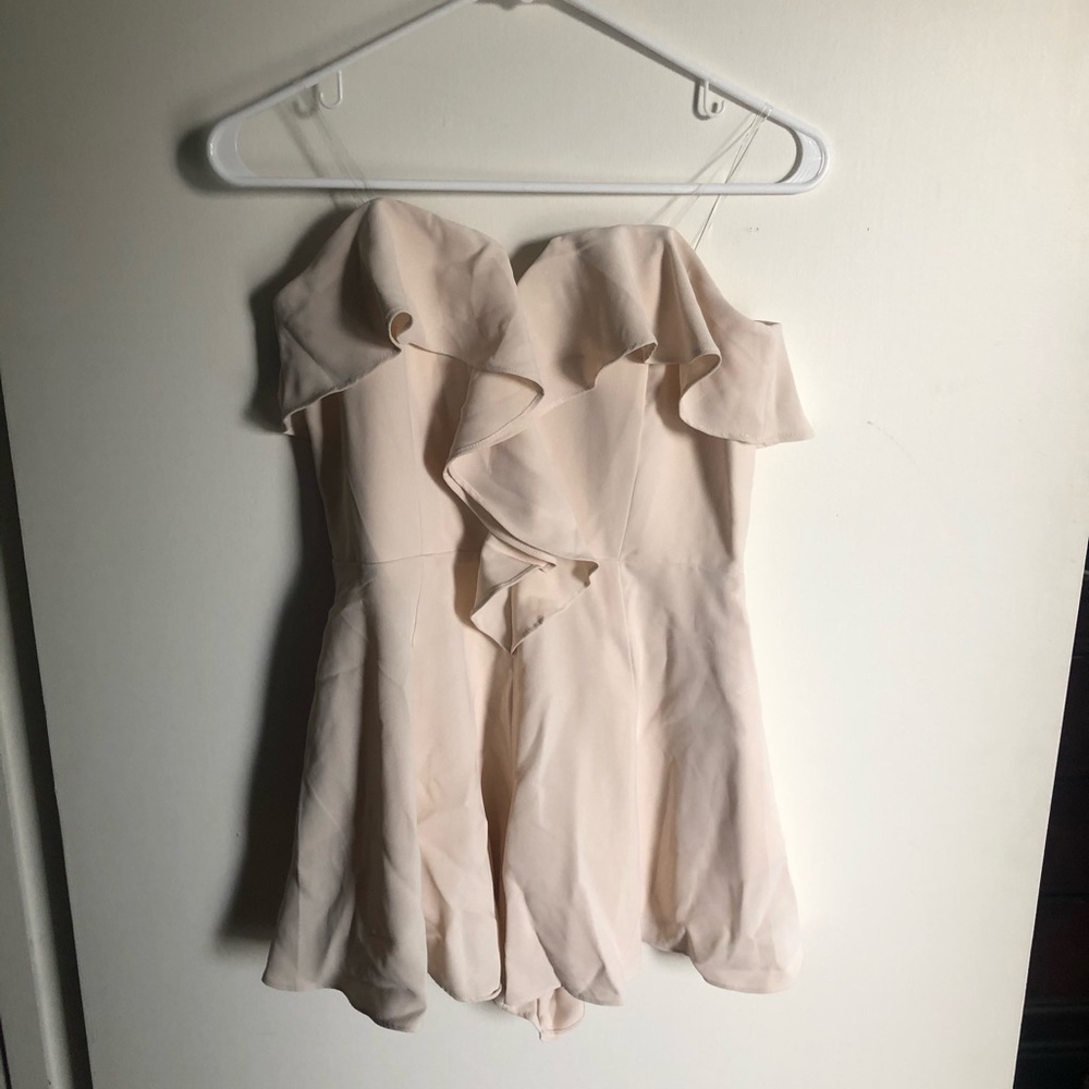 Cream Strapless Ruffle Romper - Picture 3 of 5